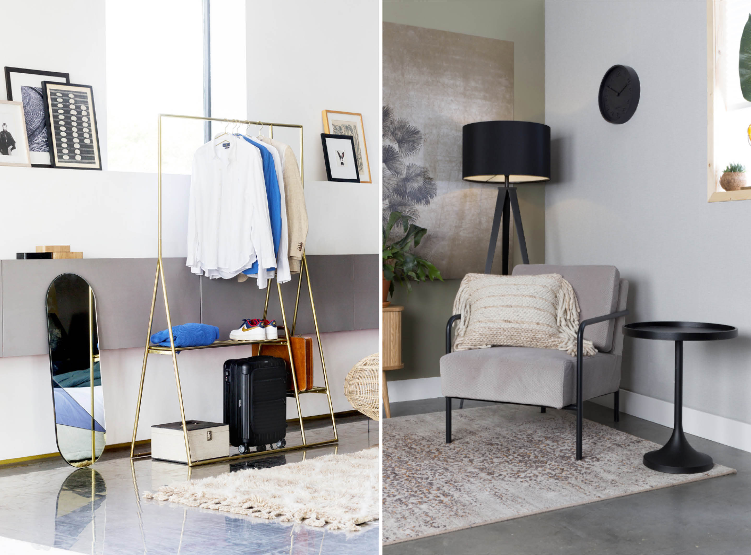 HKLiving Abstract lijst - Concrete klok